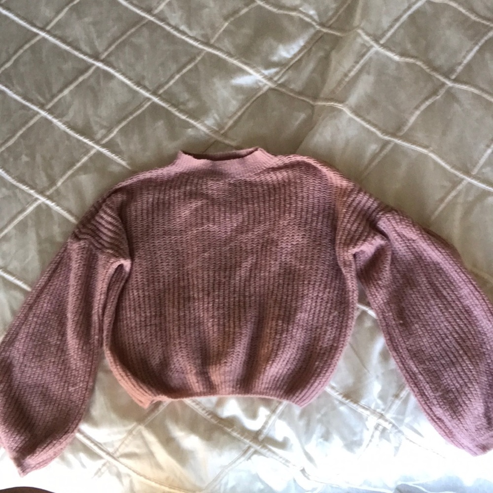 Fluffy, pink sweater